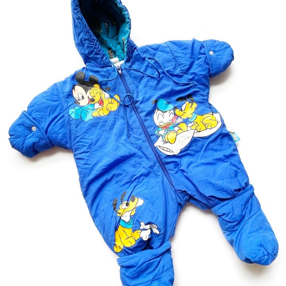 Epic VINTAGE Disney Winter Baby Bunting Coat | Removable Mittens & Booties